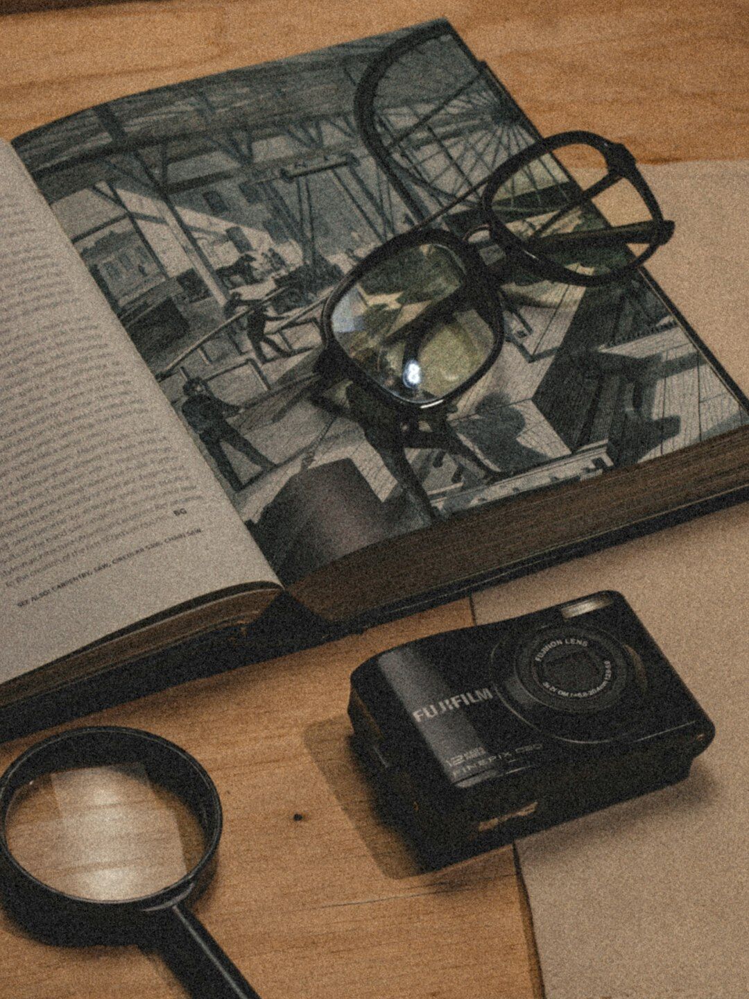 detective reading mystery book